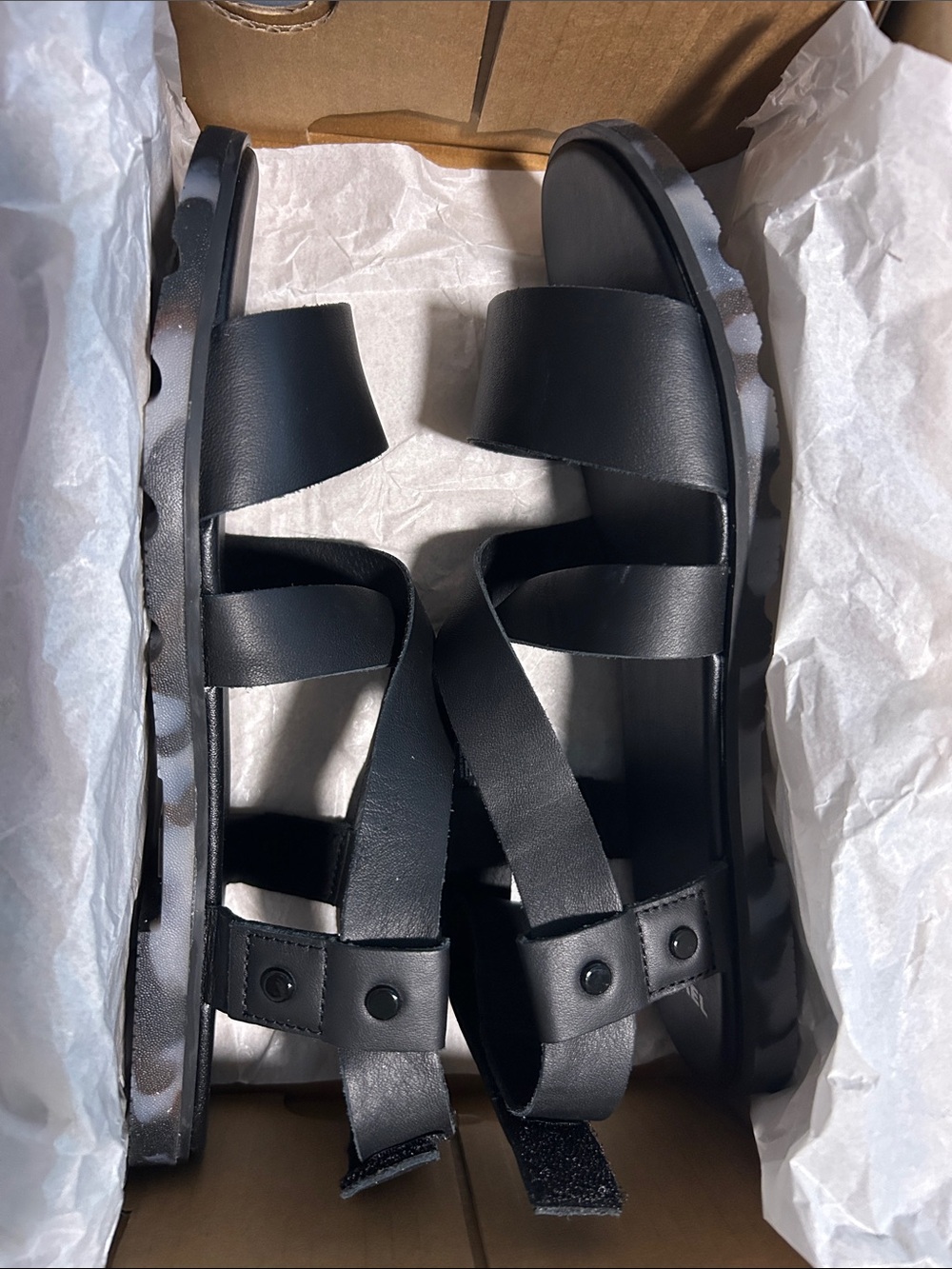 Sorel Black Elin II Crosscross Sandal Box Label